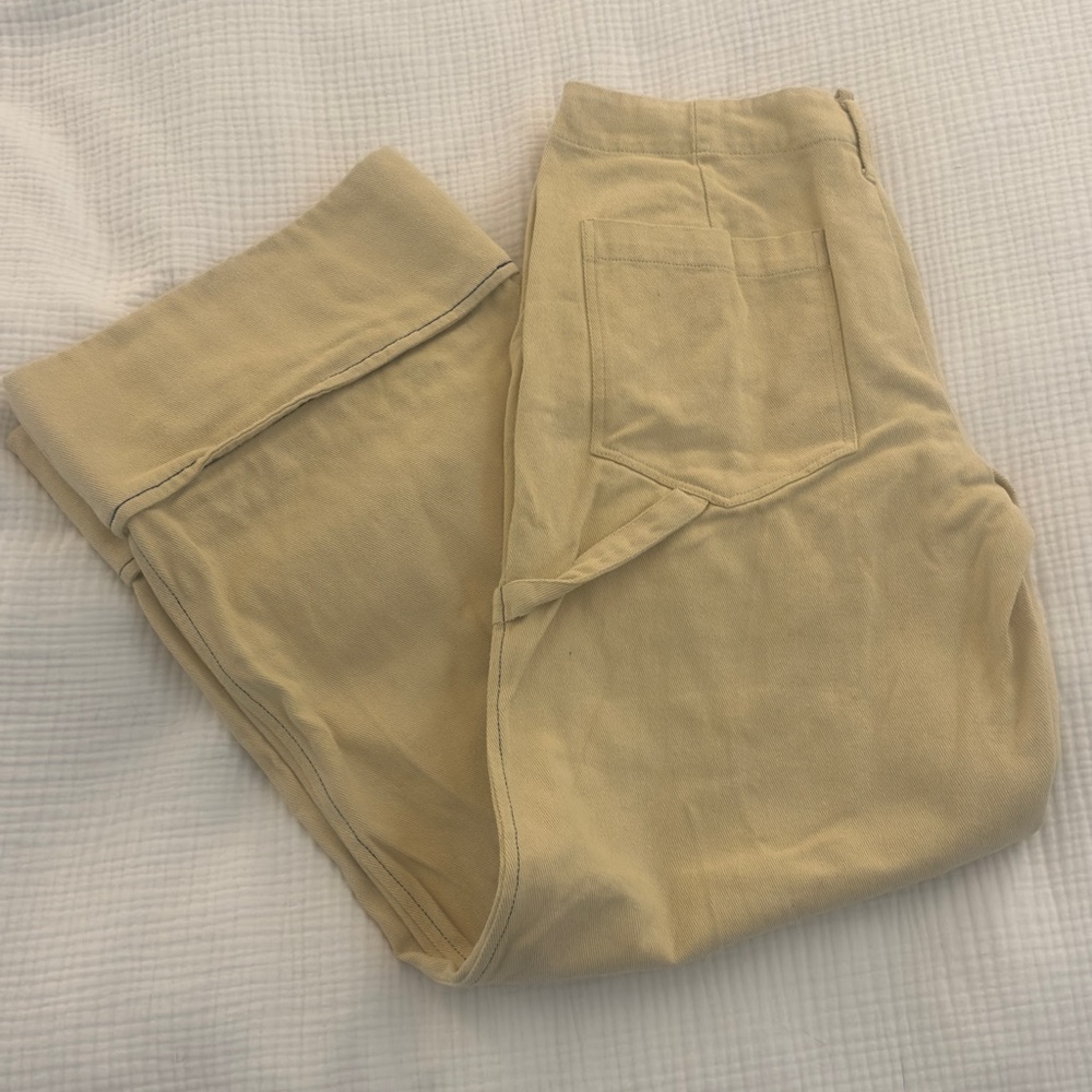 Pale Yellow Zara Cargo Pants